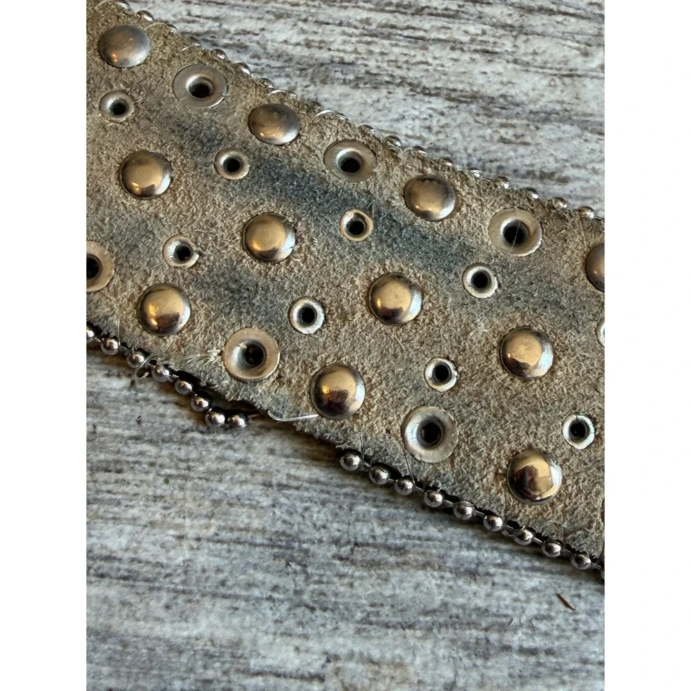 BHW Western Belt XL Zebra Print Rhinestone Extra Large Studded Calf Hair Leather